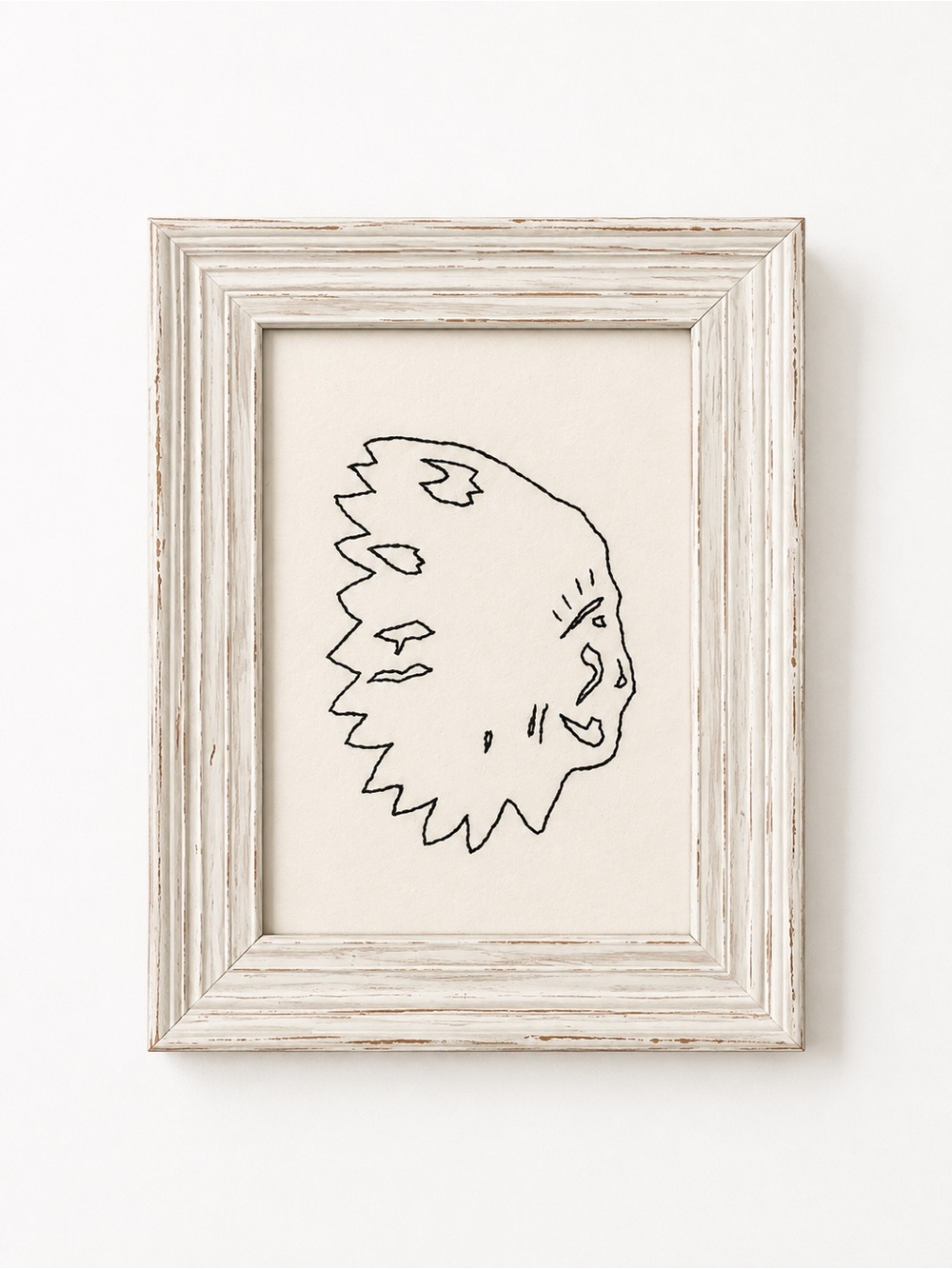 Vintage Wooden Framed Hand Stitched Native American Wall Art